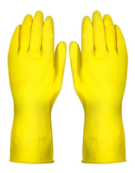 Luva Impermeável Látex Amarela Manutenção E Limpeza 0