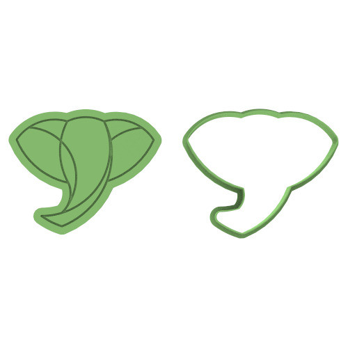 4085 Cara Elefante Geométrico Relieve Cortante Para Galletas 0