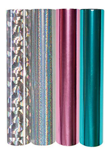 4 Rollos Metalicos Y Holograficos Glimmer Hot Foil Estampa 0