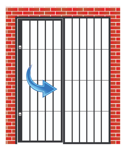 Puerta Reja 14 Mm Fijo + Batiente 2 Cerrojos Soldadura Mig 0