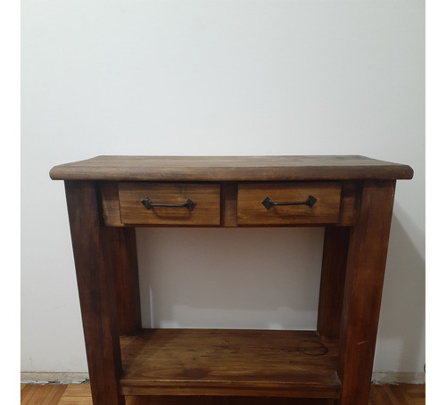 Mesa Auxiliar De Madera Con 2 Cajones 0