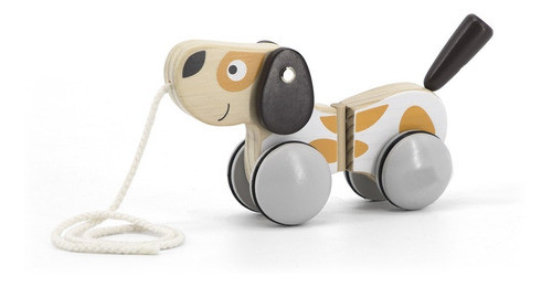 Juego De Arrastre Madera Didáctico Tiracuerda Perro 0