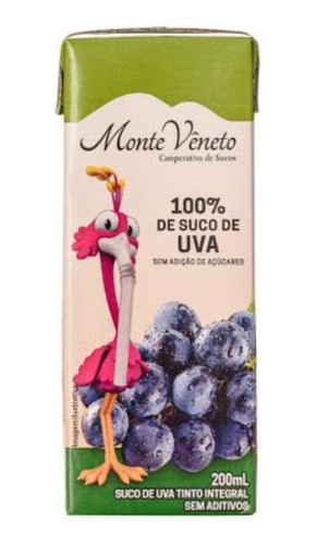 Suco Monte Veneto 100% Suco Uva 200ml - Kit Com 9 0