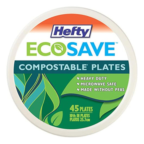 Hefty Ecosave - Platos De Papel Compostables, 0