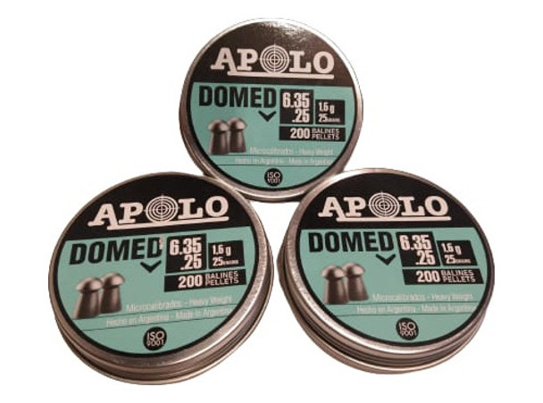 Combo Balines Apolo Domed Calibre 6.35 X 3 Latas 0