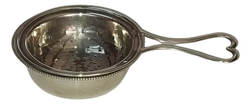 Antiguo Colador Infusor Con Base Té Plata 925 Sellado Bello 0