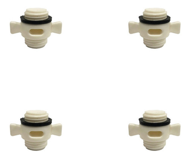 Kit 4 Uni Bujão Dreno Viveiro 1 Furo P/ Barcos Caiaque Lanch 0