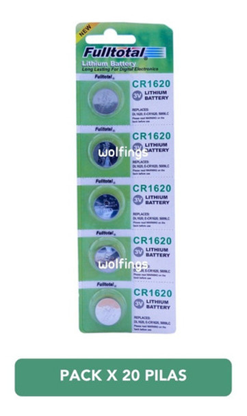 Pack X 20 Blisters 5 Pilas Cr1620 Litio 3v. Larga Duracion 0 Pack X 20 Blisters 5 Pilas Cr1620 Litio 3v. Larga Duracion 0