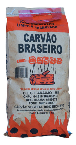 Carvão Braseiro Para Churrasco Eucalipto Premium 0