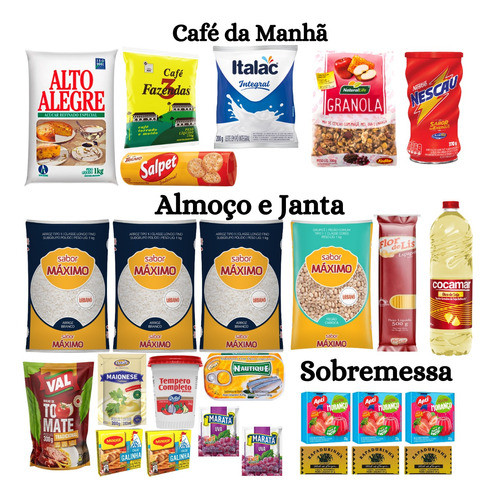 Cesta Básica De Alimentos Desjejum, Almoço E Janta 0
