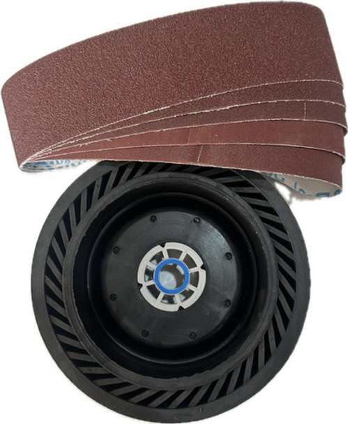 Kit Polea Expansible De Goma Y Acero + 20 Lijas Oxido Alum 0