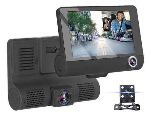 4.0 Polegadas Dash Câmera Dash Cam Dual Lente Suporte 0