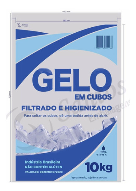 Saco Para Gelo Filtrado 10kg C/código De Barra 14m C500 0