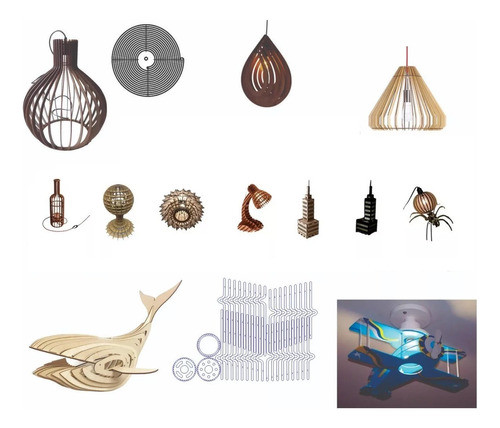 Pacote Vetores Luminarias Abaju Corte Mdf Laser Router Cnc 0