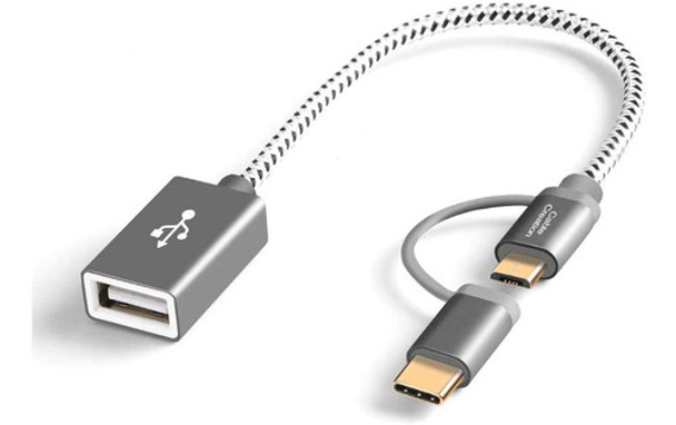 Adaptador Micro Usb + Usb C - Usb 2.0 (18cm) Y Micro Usb Otg 0 Adaptador Micro Usb + Usb C - Usb 2.0 (18cm) Y Micro Usb Otg 0