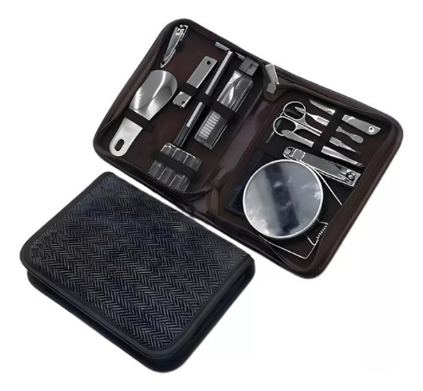 Set Viaje Manicura Pedicura 12 Piezas Con Espejo Y Estuche 0