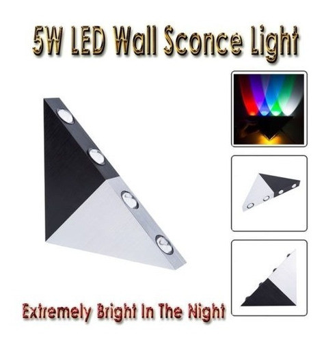5w Multicolor Triángulo Pared Led Lámpara Luz Pasillo Interi 0