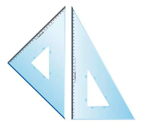 Set X 2 Escuadras 35cm 45*y 60* Plantec D/bisel Profesional 0