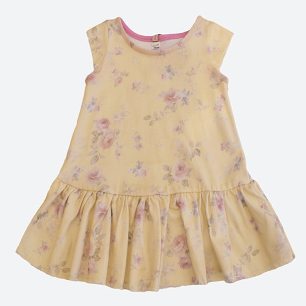 Vestido Rosas Grandes Jersey Con Mangas Littlemanny Beba 0