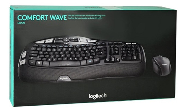 Teclado Logitech Mk570 Comfort Wave + Mouse - Inalambrico 0
