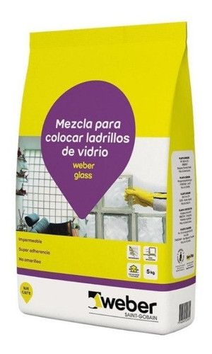 Pegamento Weber Glass Blanco X 5kg Totos Ceramicos 0