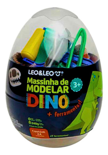 Massinha De Modelar Dino 24 Cores Mais 7 Moldes - Leo&leo 0 Massinha De Modelar Dino 24 Cores Mais 7 Moldes - Leo&leo 0