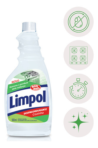 Refil Desengordurante Spray Cozinha Limpol Bombril 500ml 0