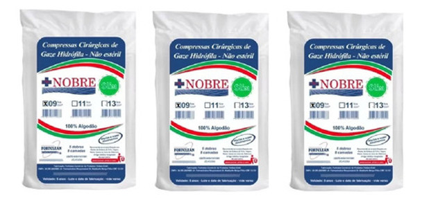 3 Pacotes Compressa De Gaze Não Esteril  9 Fios Nobre Slim 0 3 Pacotes Compressa De Gaze Não Esteril  9 Fios Nobre Slim 0