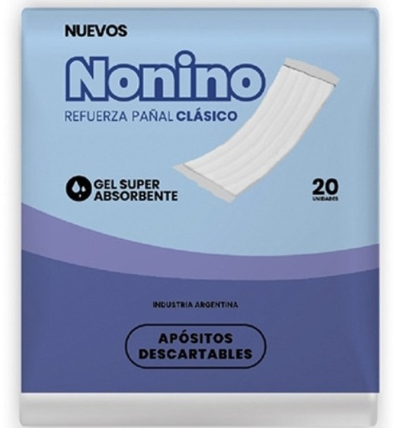 Nonino Aposito Refuerza Pañal Clasico X20 Unidades (37x13cm) 0