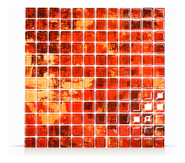 Malla 30x30 Mosaico Capri Rojo Vidrio Piu 0