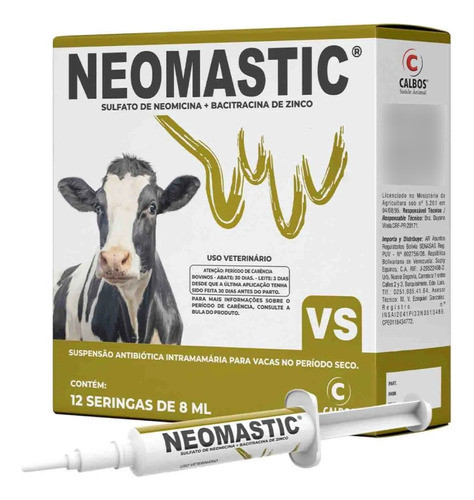 Vaca Seca Neomastic 8ml Calbos Balde 6 Und. Período Seco 0