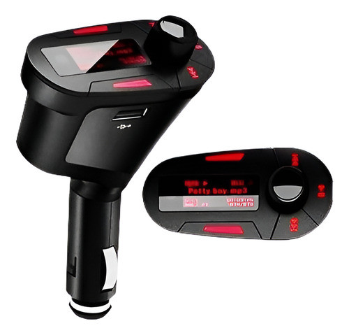 Kit De Coche Rojo Led Radio Fm Estéreo Mp3 Modulador Transmi 0