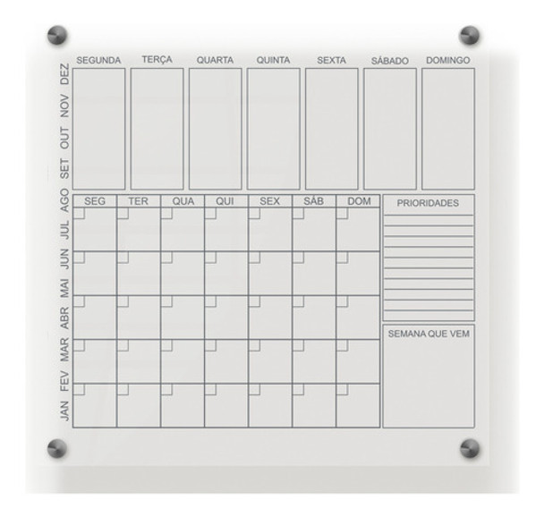 Planner Organizador Mensal Grande 60x40 Escrito Em Preto 0