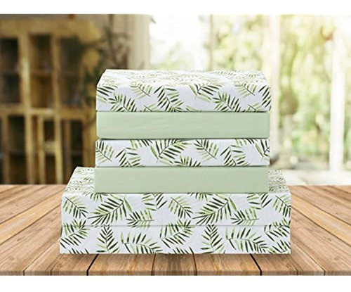 Elegante Confort Sábanas Suaves De Lujo Patrón De Hojas De P 0