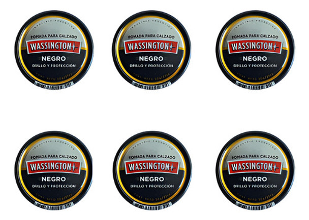 Wassington Pomada Para Calzado Negra Pack X 6 Latas 0