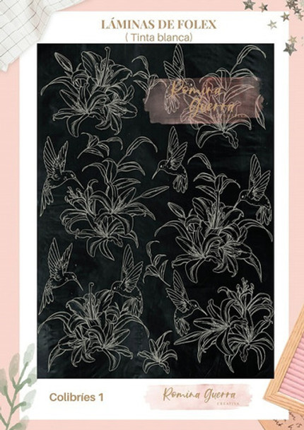 Folex Impreso Romina Guerra 25x35 Colibries 1 Color Blanco 0