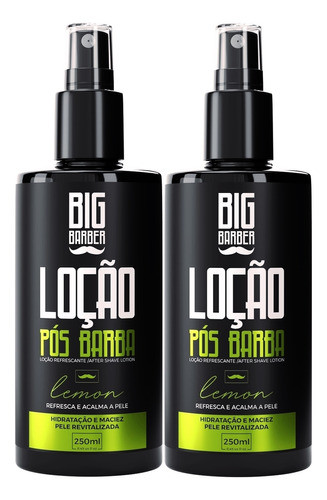 Loção Pós Barba Big Barber 250ml Lemon Hidratante 2 Unidades 0