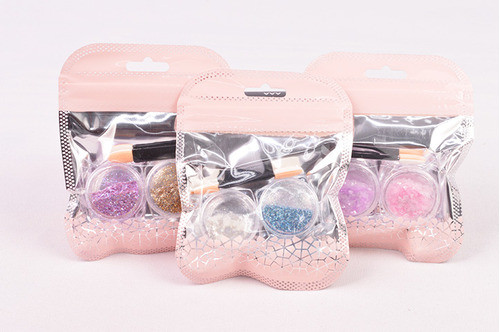 2 Sets X 2 Glitter C/u Para Uñas Con Aplicador 0