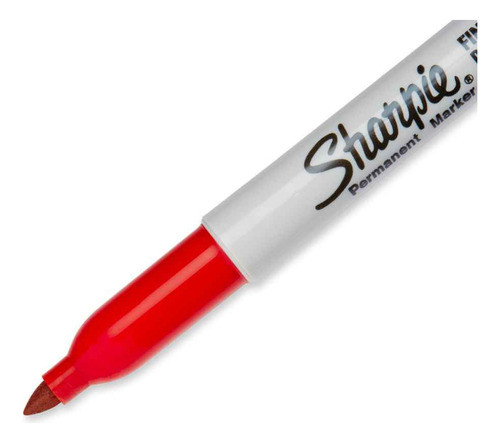Blister Com 1 Marcador Permanente  Sharpie Fino Vermelho 0