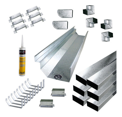 Canaleta P/armar 8 Metros Desague Galvanizado 2 Bajadas 0