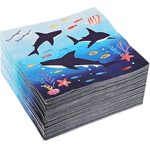 Servilletas De Papel De Tiburón Para Suministros De Fiesta D 0
