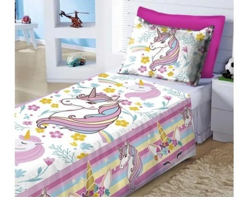 Cubre Cama + Funda  Unicornio 0