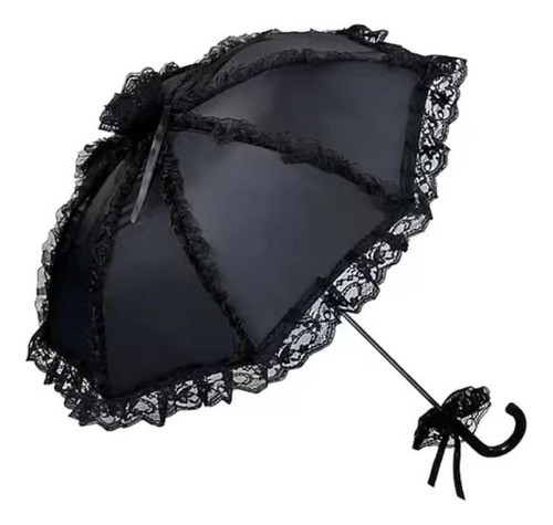 Sombrilla De Encaje Victoriano Gótico Gothika Estilo Negro | 0