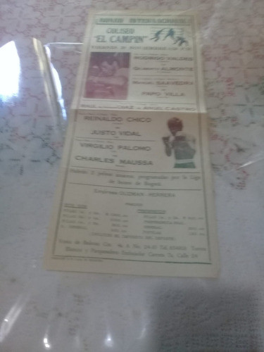 Antiguo Programa Velada De Boxeo Internacional Angel Castro 0