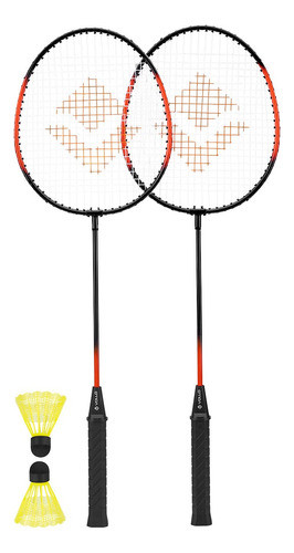 Kit Badminton Completo 2 Raquetes E 2 Petecas De Nylon Vollo 0