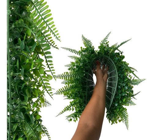 4 Placas Jardim Artificial Samambaia Com Eucalipto Fator Uv 0