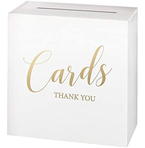 Lillian Rose Caja Para Tarjetas De Boda De Madera Blanca, Me 0