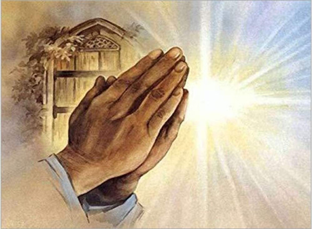 Kit Pintura Con Diamantes 5d Manos Rezando 30x40cm Diy 0