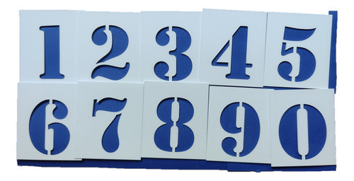 Stencil Numeros De 0 A 9 _15 Cms Y Placa Círculo 30cms 0