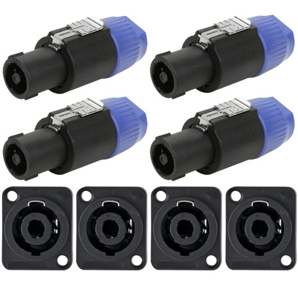 Kit 4 Plug Speakon Fêmea Painel + 4 Plug Speakon Macho 0